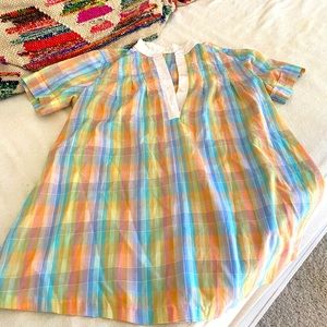 Vintage rainbow 🌈 plaid blouse